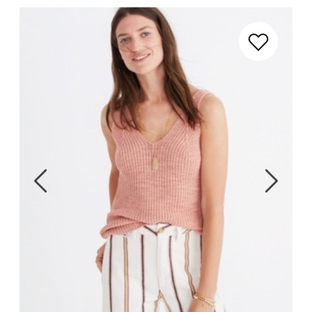 Madewell Monterey Sweater Tank, XS, Salmon